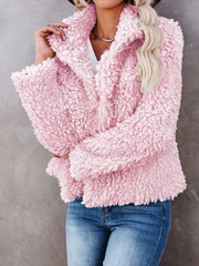 Women's Coats Long Sleeve Lamb Wool Crop Coat