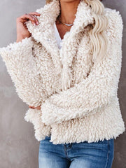 Women's Coats Long Sleeve Lamb Wool Crop Coat