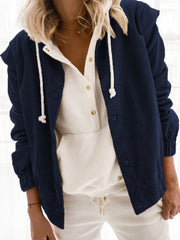 Women's Coats Loose Lapel Button Long Sleeve Cardigan Coat