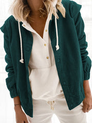 Women's Coats Loose Lapel Button Long Sleeve Cardigan Coat