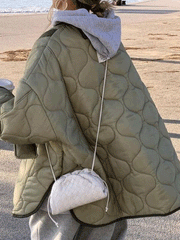 Women's Coats Loose Pocket Single-Breasted Cotton Coat