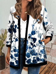 Women's Coats Personalized Print Cardigan Casual Coat