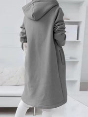 Women's Coats Personalized Zipper Pocket Hooded Long Coat
