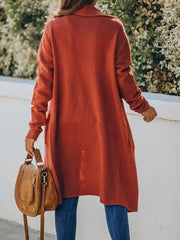 Women's Coats Temperament OL Tongle Long Sleeve Long Knit Coat