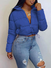 Women's Coats Zip Pocket Long Sleeve Drawstring Adjustable Coats