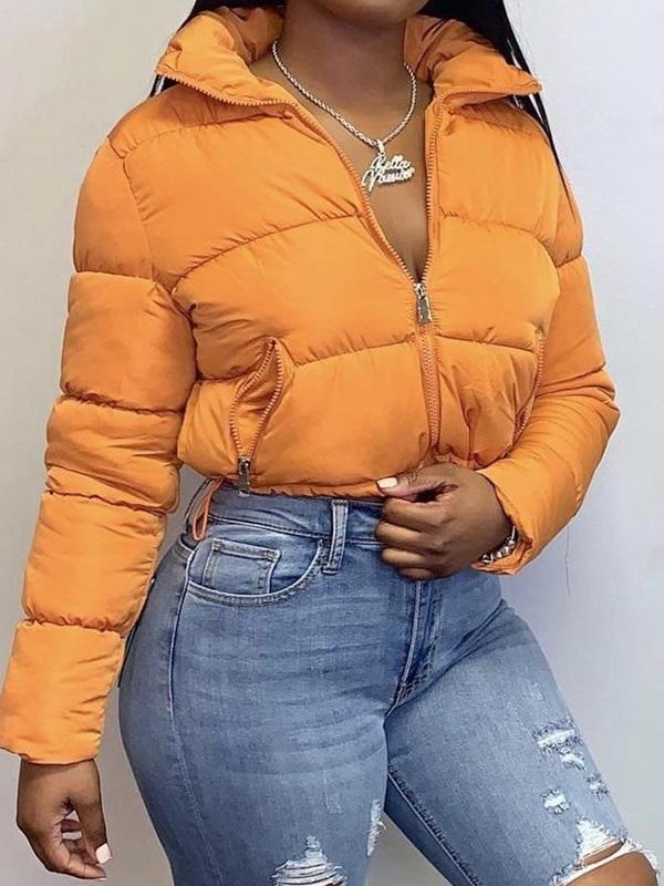 Women's Coats Zip Pocket Long Sleeve Drawstring Adjustable Coats