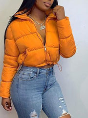 Women's Coats Zip Pocket Long Sleeve Drawstring Adjustable Coats