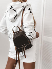 Women's Hoodies Letter Print Zip Long Sleeve Pocket Hoodie Coats