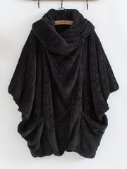 Women's Plush Turtleneck Cardigan Coat