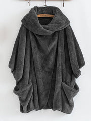 Women's Plush Turtleneck Cardigan Coat