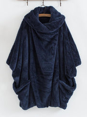 Women's Plush Turtleneck Cardigan Coat