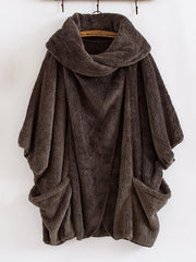 Women's Plush Turtleneck Cardigan Coat