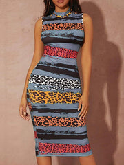 Print Bodycon Midi Dress
