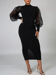 Mesh Long Sleeve Dress