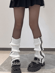 Zip Up Knitted Leg Warmer