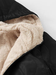Zip Up Sherpa Lined Hooded Coat